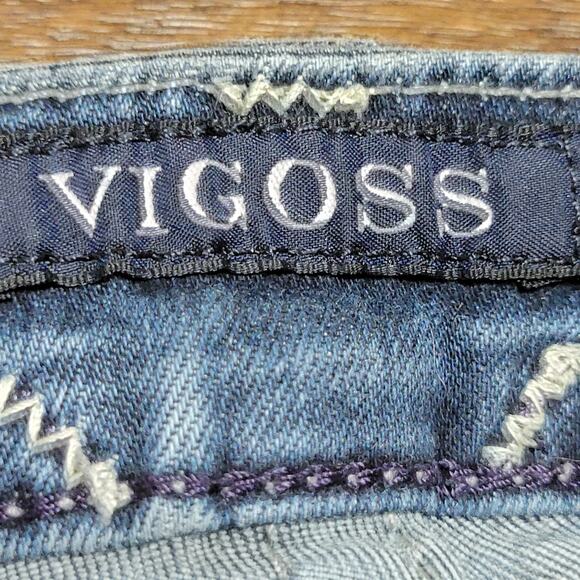 Vigoss Classic Denim Boot Cut Jeans w/ Bling Back Pockets - Size W29 L33 - Picture 8 of 10